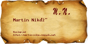 Martin Niké névjegykártya